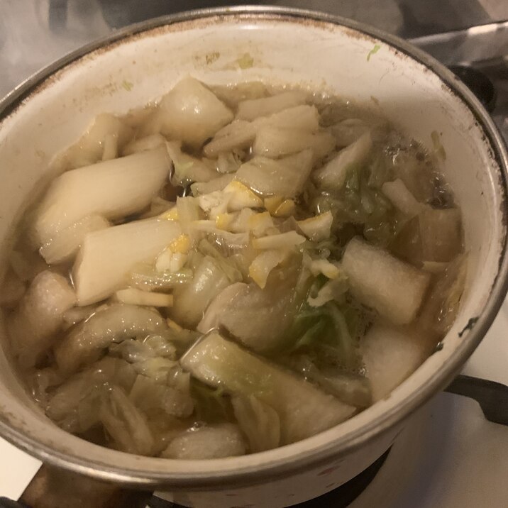 塩レモンかおる♩椎茸と長ネギ白菜お吸い物